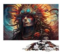 Puzzle for Adults 1000 Pieces Colorful Neon Indians Jigsaw Every Piece Is Unique - Challenging Family Fun Game 1000pcs(38x26cm)