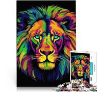 Puzzle for Adults 1000 Pieces Colorful Neon Lion Help the brain exercise addictive toys to cultivate patience Home Art Decor 50x70cm
