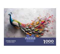 Puzzle for Adults 1000 Pieces Colorful Peacock Painting Puzzles for Adults Hands-on Game Difficult Hard Unique Gifts for Birthday And Christmas 52x38cm/1000pcs