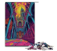 Puzzle for Adults 1000 Pieces Colorful Psychedelia of Turku Cathedral Jigsaw Puzzle Every Piece Is Unique - Challenging Family Fun Game 1000 PCS(38x26cm)