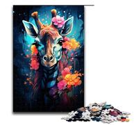 Puzzle for Adults 1000 Pieces Colorful Psychedelic Fairy Tale Giraffe Jigsaw Puzzle Every Piece Is Unique - Challenging Family Fun Game 1000 PCS(75x50cm)