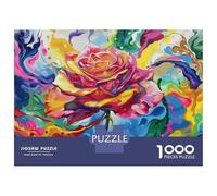 Puzzle for Adults 1000 Pieces Colorful Rose Wall Art Print-3 Puzzles for Adults Hands-on Game Difficult Hard Unique Gifts for Birthday And Christmas 52x38cm/1000pcs
