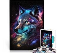 Puzzle for Adults 1000 Pieces Colour Galaxy Wolf Difficult and Challenge 26x38cm Enhance love between couples for teenager 14+