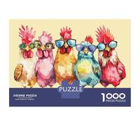 Puzzle for Adults 1000 Pieces Cool Chickens with Sunglasses Jigsaws for Adults Family Game Perfect Decoration Unique Gifts for Birthday And Christmas 38x26cm/1000pcs