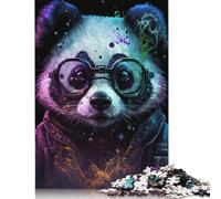 Puzzle for Adults 1000 Pieces Cosmic Panda with Glasses Jigsaw Puzzles for Adults Jigsaw Puzzle for Teens Puzzle Game Toy Gift 1000pcs (75x50cm)