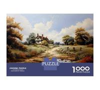 Puzzle for Adults 1000 Pieces Country Cottage with Stream Puzzles for Adults Hands-on Game Difficult Hard Unique Gifts for Birthday And Christmas 38x26cm/1000pcs