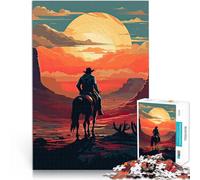 Puzzle for Adults 1000 Pieces cowboy in the desert lustige Spiele für die ganze Familie Ein Kunstwerk75x50cm