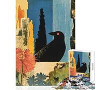 Puzzle for Adults 1000 Pieces Crow Abstract Collage Practical Game Stress Reliever Toy Wall Decor Artists Collection, Fine Art (50X75cm)