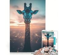 Puzzle for Adults 1000 Pieces Curious Cosmic Giraffe, DIY Toys, Challenging To Complete, Artists' Collection, Fine Arts 50x75cm