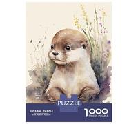 Puzzle for Adults 1000 Pieces Cute Baby Otter Painting Puzzles for Adults Hands-on Game Difficult Hard Unique Gifts for Birthday And Christmas 52x38cm/1000pcs
