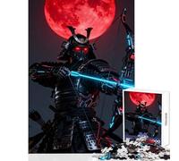 Puzzle for Adults 1000 Pieces Cyberpunk Samurai Archer with Red Moon Puzzles for Teenagers Birthday Present Difficult And Challenge Toy Intellectual Game (38x52cm)