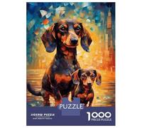 Puzzle for Adults 1000 Pieces Dachshund Color Puzzles for Adults Relaxing Games Precision Cutting Parent-child Interaction 38x26cm/1000pcs