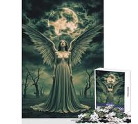 Puzzle for Adults 1000 Pieces Dark Angel Under A Full Moon Hands-on Game Presents for Women Home Decoration Toys Christmas Birthday Gifts (26X38cm)