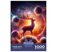 Puzzle for Adults 1000 Pieces Deer on Top of The World Adult Jigsaw Puzzle Hands-on Game Precision Cutting for Is Ideal As A Gift 38x26cm/1000pcs