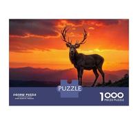 Puzzle for Adults 1000 Pieces Deer Sunset Wildlife Photography-1 Puzzles for Adults Hands-on Game Difficult Hard Unique Gifts for Birthday And Christmas 52x38cm/1000pcs