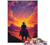 Puzzle for Adults 1000 Pieces Desert Rider's Dawn Jigsaw Puzzles for Teenagers Staycation Kill Time Fun Activities at Home Unique Challenge Game (38x26cm/1000pcs)