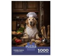 Puzzle for Adults 1000 Pieces Dog Cooking Kitchen Puzzles for Adults Hands-on Game Difficult Hard Unique Gifts for Birthday And Christmas 52x38cm/1000pcs