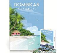 Puzzle for Adults 1000 Pieces Dominican Republic Premium Cut Play Mind Game Gift Idle Fun Time Christmas Fun Gift (50x75cm)