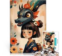 Puzzle for Adults 1000 Pieces Dragon & Girl in Bloom Handgeschwindigkeitswettbewerb Wichtelgeschenke75x50cm