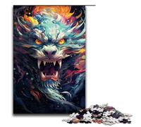 Puzzle for Adults 1000 Pieces Dragon God's Colorful Psychedelic Jigsaw Puzzle Every Piece Is Unique - Challenging Family Fun Game 1000 PCS(75x50cm)
