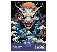 Puzzle for Adults 1000 Pieces Dragon Waves Illustration Adult Jigsaw Puzzle Hands-on Game Precision Cutting for Is Ideal As A Gift 70x50cm/1000pcs