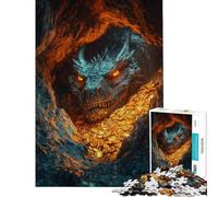 Puzzle for Adults 1000 Pieces Dragon's Hoard Puzzle for Adults Toy Wall Decor Pattern Assembly Parent-child Interaction (Size 50x75cm)