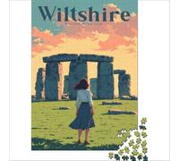 Puzzle for Adults 1000 Pieces Dreaming at Stonehenge | improve memory Toy Intellectual Game with Matching Poster and Trivia Sheet 50x75cm