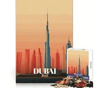 Puzzle for Adults 1000 Pieces Dubai UAE Skyline Art Print Flawless Edge Fun Smart Brain Activity Quiet Fun Play Christmas Home Art (38x26cm)