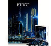 Puzzle for Adults 1000 Pieces Dubai United Arab Emirates Flawless Edge Fun Smart Brain Activity Quiet Fun Play Christmas Home Art (50x75cm)