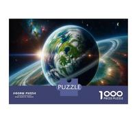 Puzzle for Adults 1000 Pieces Earth with Rings in Space Puzzles for Adults Hands-on Game Difficult Hard Unique Gifts for Birthday And Christmas 38x26cm/1000pcs