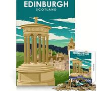 Puzzle for Adults 1000 Pieces Edinburgh Scotland Travel Flawless Edge Fun Smart Brain Activity Quiet Fun Play Christmas Home Art (50x75cm)