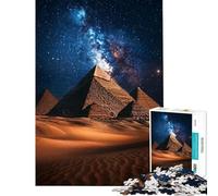 Puzzle for Adults 1000 Pieces Egyptian Pyramid Night Puzzle for Adults Relax Games Wall Decoration Unique Gifts for Birthday And Christmas (Size 38x26cm)