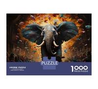 Puzzle for Adults 1000 Pieces Elephant in The Room Teenager Puzzles Toy Wall Decor Wall Decoration Unique Gifts for Birthday And Christmas 52x38cm/1000pcs