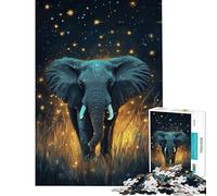 Puzzle for Adults 1000 Pieces Elephant Luminous Giant Help The Brain Exercise Presents for Women Anti-Stress Toys for Ages 14 And over (38x26cm)
