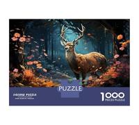 Puzzle for Adults 1000 Pieces Enchanted Forest Deer Painting Puzzles for Adults Hands-on Game Difficult Hard Unique Gifts for Birthday And Christmas 52x38cm/1000pcs