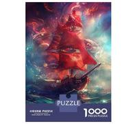 Puzzle for Adults 1000 Pieces Fantasy Artwork Sailing Ship in Cosmic Sea Adult Jigsaw Puzzle Hands-on Game Precision Cutting for Is Ideal As A Gift 70x50cm/1000pcs
