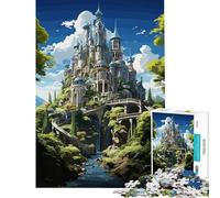 Puzzle for Adults 1000 Pieces Fantasy Hill Castle River Jigsaw 1000 Piece Educational Toy Staycation Kill Time Birthday And Unique Gifts (38x52cm)