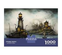 Puzzle for Adults 1000 Pieces Fantasy Lighthouse Island Scene Puzzles for Adults Hands-on Game Difficult Hard Unique Gifts for Birthday And Christmas 52x38cm/1000pcs