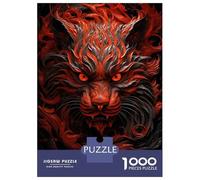 Puzzle for Adults 1000 Pieces Fierce Red Tiger Jigsaw for Adults Relax Games Analysis And Logic Birthday And Unique Gifts 70x50cm/1000pcs