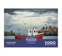 Puzzle for Adults 1000 Pieces Fishing Boat in Harbor Puzzles for Adults Hands-on Game Difficult Hard Unique Gifts for Birthday And Christmas 38x26cm/1000pcs