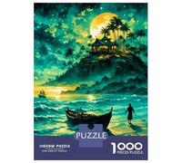 Puzzle for Adults 1000 Pieces Fishing by Moonlight Adult Jigsaw Puzzle Hands-on Game Precision Cutting for Is Ideal As A Gift 70x50cm/1000pcs