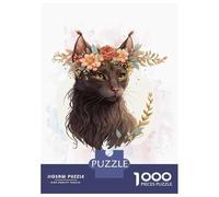 Puzzle for Adults 1000 Pieces Floral Havana Brown Cat Jigsaw for Adults Relax Games Analysis And Logic Birthday And Unique Gifts 38x26cm/1000pcs