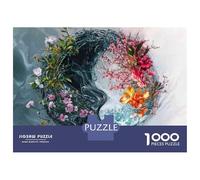 Puzzle for Adults 1000 Pieces Floral Yin Yang Painting Puzzles for Adults Hands-on Game Difficult Hard Unique Gifts for Birthday And Christmas 70x50cm/1000pcs