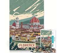 Puzzle for Adults 1000 Pieces Florence Exact Edge Art Mental Exercise Fun Quiet Play Game Birthday Activity (38x52cm)