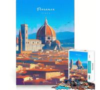 Puzzle for Adults 1000 Pieces Florence Exact Edge Art Mental Exercise Fun Quiet Play Game Birthday Activity (50x75cm)