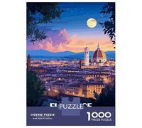 Puzzle for Adults 1000 Pieces Florence, Italy at Night Puzzles for Adults Relaxing Games Precision Cutting Parent-child Interaction 52x38cm/1000pcs