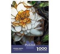 Puzzle for Adults 1000 Pieces Flower Woman Stained Glass Jigsaw for Adults Relax Games Analysis And Logic Birthday And Unique Gifts 70x50cm/1000pcs