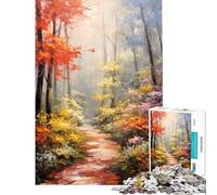 Puzzle for Adults 1000 Pieces Forest Path Painting Adult Jigsaw Puzzle Family Games Analysis And Logic Unique Gifts for Birthday And Christmas (Size 38x26cm)