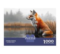 Puzzle for Adults 1000 Pieces Fox by The Water Jigsaws for Adults Family Game Perfect Decoration Unique Gifts for Birthday And Christmas 38x26cm/1000pcs