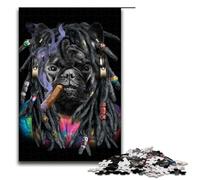 Puzzle for Adults 1000 Pieces French Bulldog Dreadlocks Jigsaw Puzzle Every Piece Is Unique Challenging Family Fun Game 75x50cm